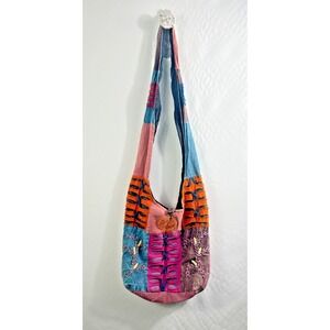 Boho Hippie Patchwork Hobo Purse Shoulder Crossbody Bag Colorful‎